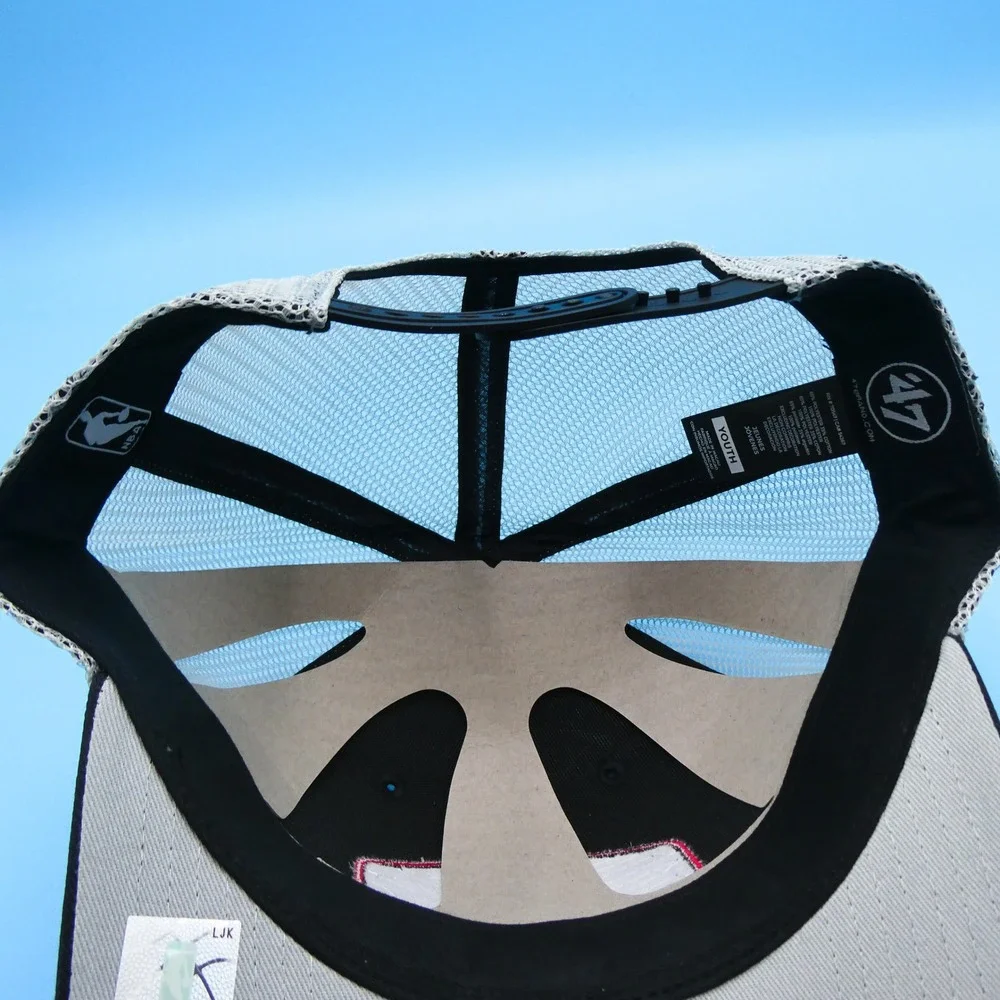 '47 Brand Trucker Hat Youth Chicago Bulls Black White‎ Mesh Snapback NBA Cap